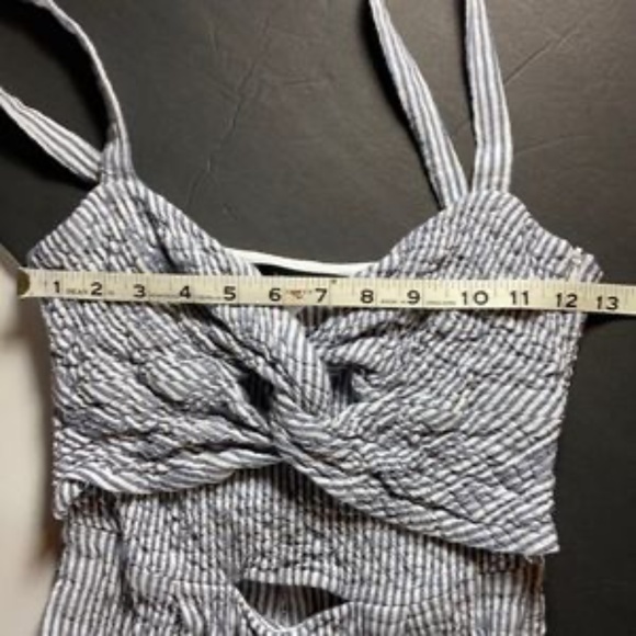 Zara Twist Front Blue & White Striped Jumpsuit - Picture 5 of 9